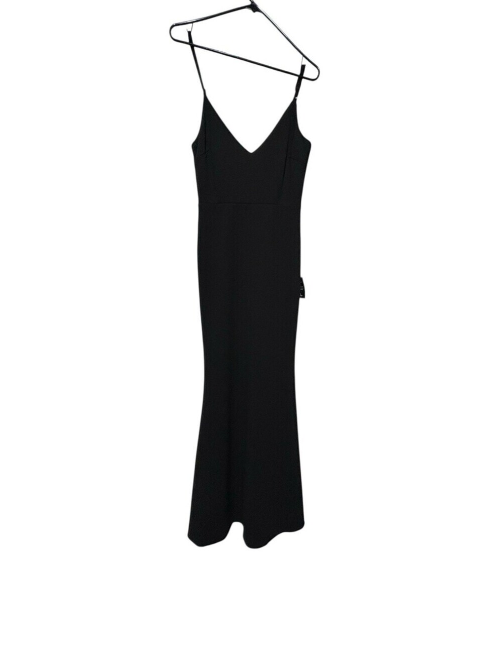 Lulus Black V-Neck Spaghetti Strap Maxi Dress Small NWT Fitted Evening